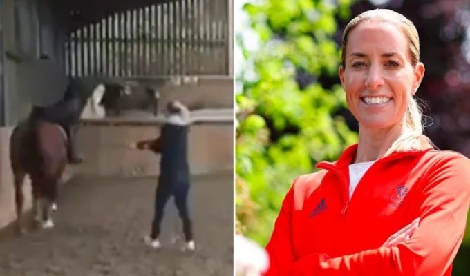 Британскую чемпионку отстранили от Олимпиады из-за жестокого обращения с лошадью (5 фото + 1 видео)