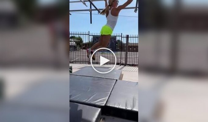 Girl goes through an obstacle course