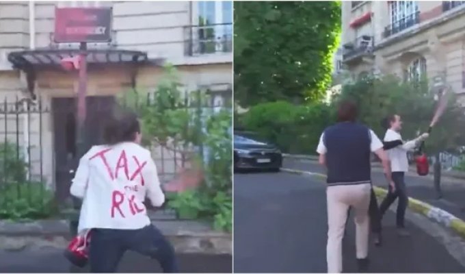 Активисты напали на дома богатых парижан, но чисто символически (2 фото + 2 видео)