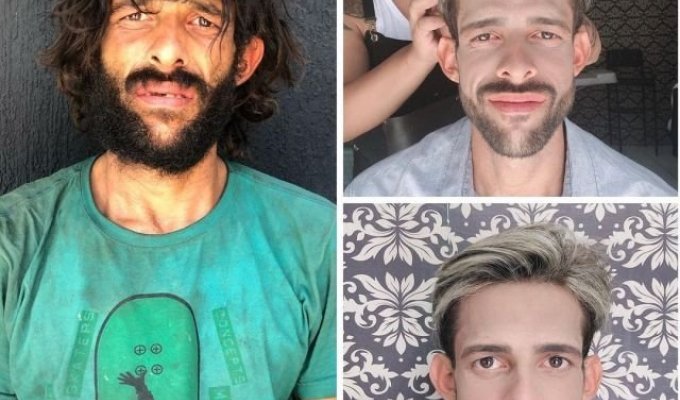 A guy from Brazil helps the homeless change their image and return them to normal life (17 photos)