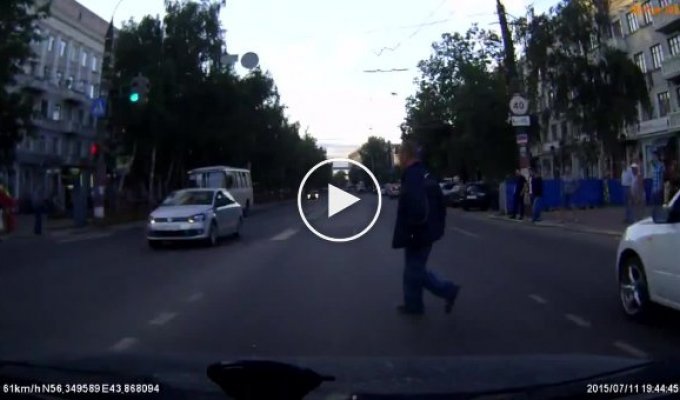 Наезд на пьяного пешехода в Нижнем Новгороде