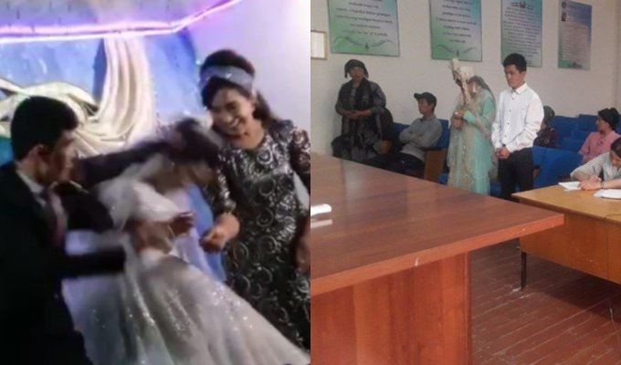 "Он всегда был тихим!": суд в Узбекистане не стал наказывать жениха, ударившего невесту на свадьбе (5 фото + 1 видео)