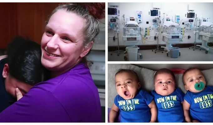 In the US, a nurse adopted a 14-year-old mother of triplets (10 photos)