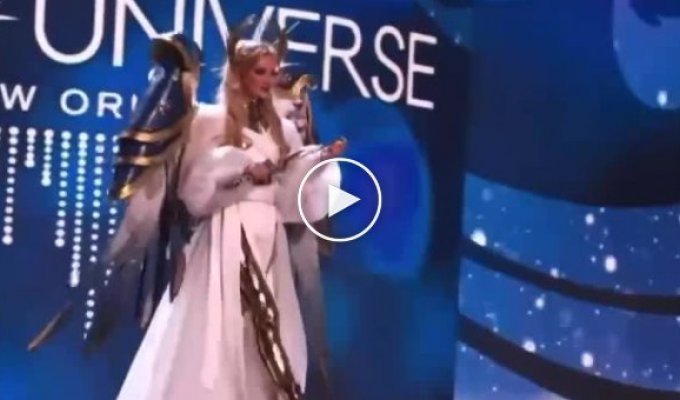 Miss Universe. Representative of Ukraine Victoria Apanasenko took the stage with a sword