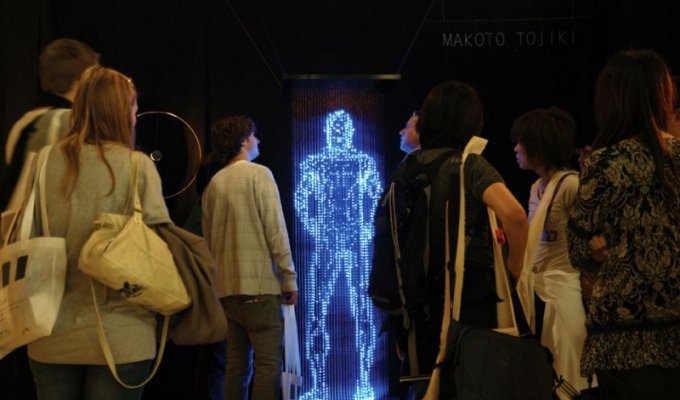 Призрачные скульптуры из светодиодов от Макото Тожики (15 фото)