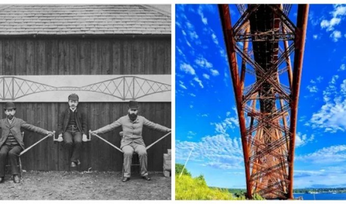 Мост  из рук и кирпичей: как три инженера  в котелках наглядно объяснили принцип консоли (9 фото + 1 видео)