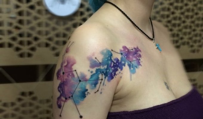 Потрясающие акварельные татуировки, которые вдохновят вас на собственный боди-арт (13 фото)