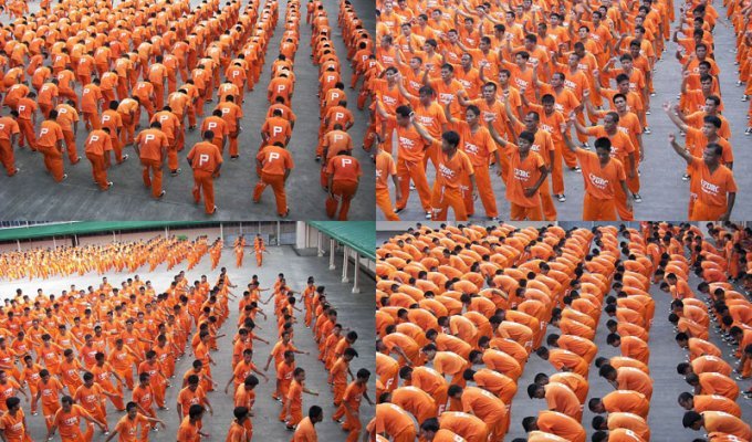 Массовый танец заключенных на Филиппинах (18 фото)