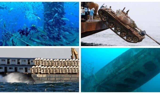 Why ships, tanks and subway cars are sent to the bottom of the ocean (28 photos)