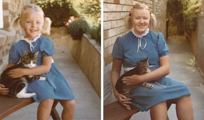 35 Family Photos That Were Recreated Many Years Later (35 photo)