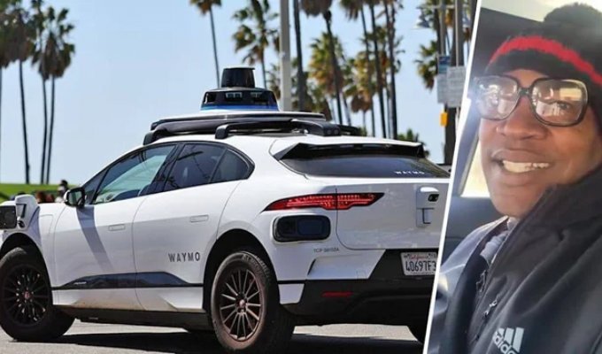 A driverless taxi did not stop and circled around a parking lot in Los Angeles: a passenger missed the plane (2 photos)