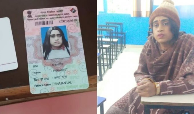 An Indian tried to impersonate his girlfriend during an exam (2 photos + 1 video)