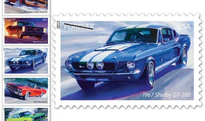В США выпустили коллекцию марок с легендарными масл-карами (6 фото)