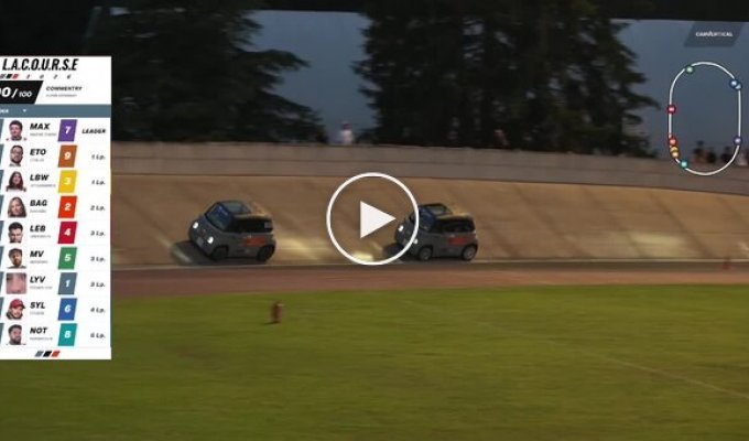 Micro-racing in France: Miniature Citroen Ami electric cars staged a spectacular race at the velodrome