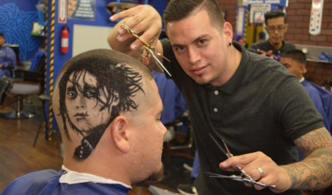 Портреты знаменитостей с помощью техники hair tatto (14 фото)