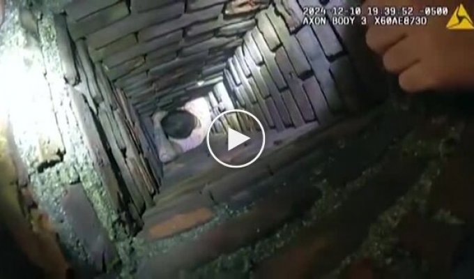 A man got stuck in a chimney while running away from the police