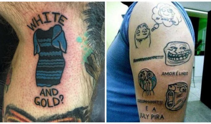 Какие татуировки делают себе любители интернет-мемов (16 фото)