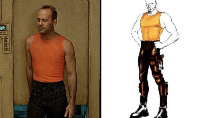 Jean-Paul Gaultier and his sketches for The Fifth Element (4 photos)
