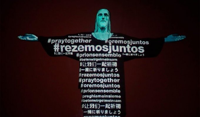 Статуя Христа Искупителя призывает молиться за жертв пандемии (9 фото + 1 видео)