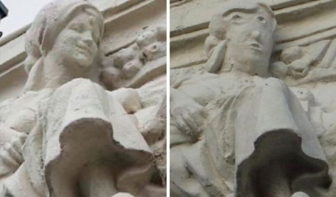 Понабрали по объявлению: в Испании неудачно отреставрировали статую девушки (8 фото)