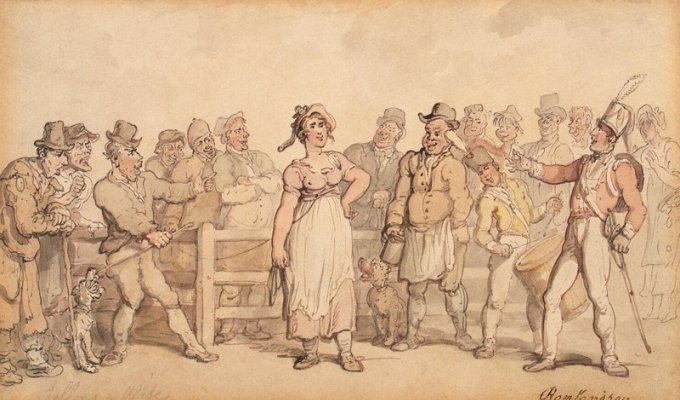 В Англии XIX века разводиться было дорого. Поэтому жен продавали на аукционе (4 фото)