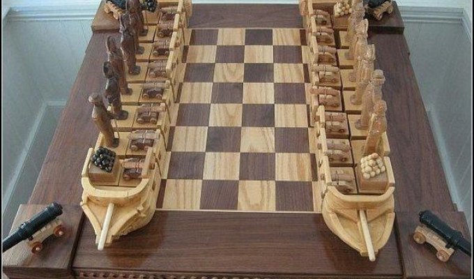 Морской бой на шахматной доске (5 фото)