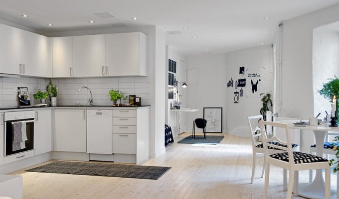 Cкромная шведская квартира, 48 квадратов (35 фото)