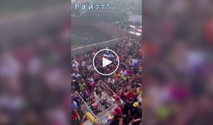 An escaped bull causes chaos at a carnival in Brazil