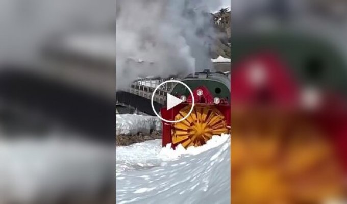 Пожиратель снега на рельсах