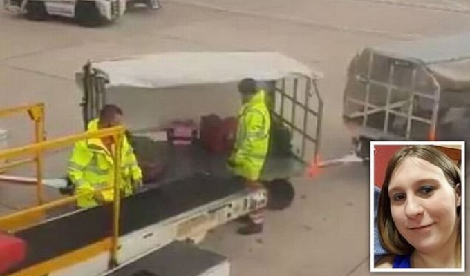Грузчики швыряются багажом в аэропорту Манчестера (7 фото + 1 видео)