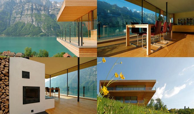 Walensee House – дом на берегу озера в Швейцарии (10 фото)