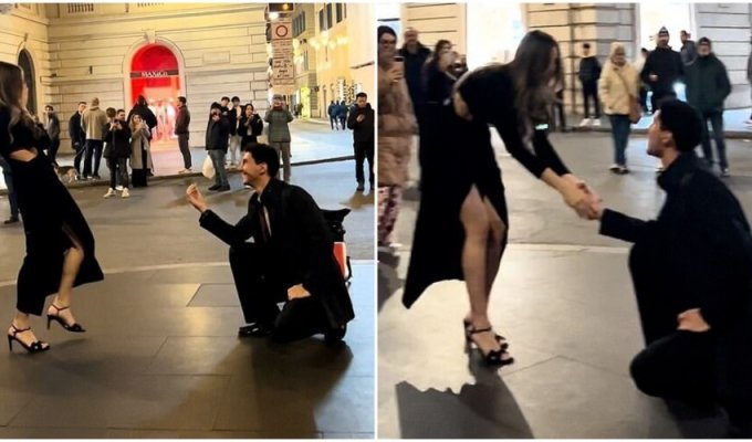 The Italian decided to propose to his beloved - but the plan failed (4 photos + 1 video)