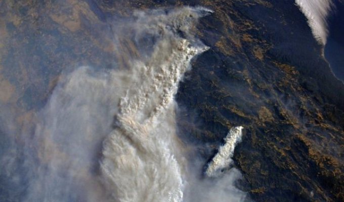 Бортинженер МКС Олег Артемьев показал пожары в Калифорнии с орбиты (4 фото)