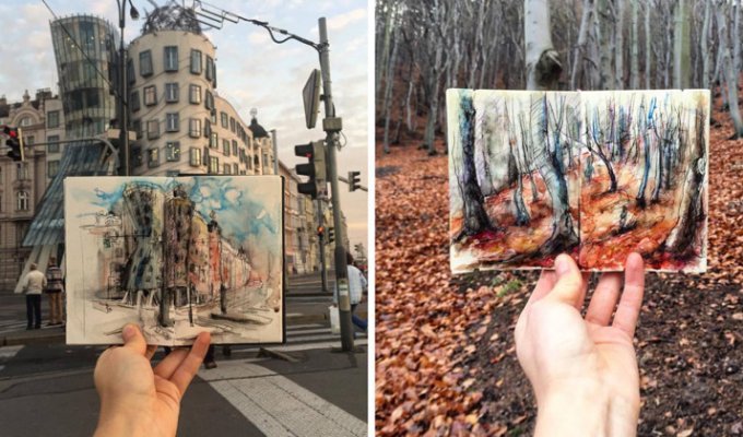 Необычный проект: студентка ежедневно делает по одной зарисовке Праги (25 фото)