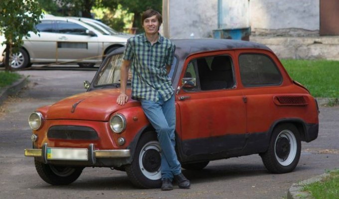 Киевский студент построил электромобиль на базе старого «Запорожца» (2 фото)