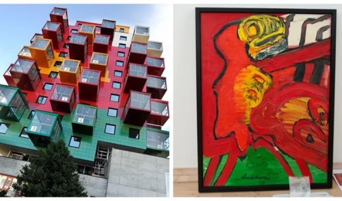 Разноцветная геометрия на серой коробке: шведский дом, который одновременно ненавидят и обожают (14 фото + 1 видео)