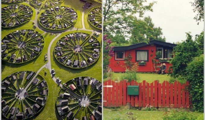 Зачем в Дании построили странный район в виде кругов, в которые заключены дома (13 фото)