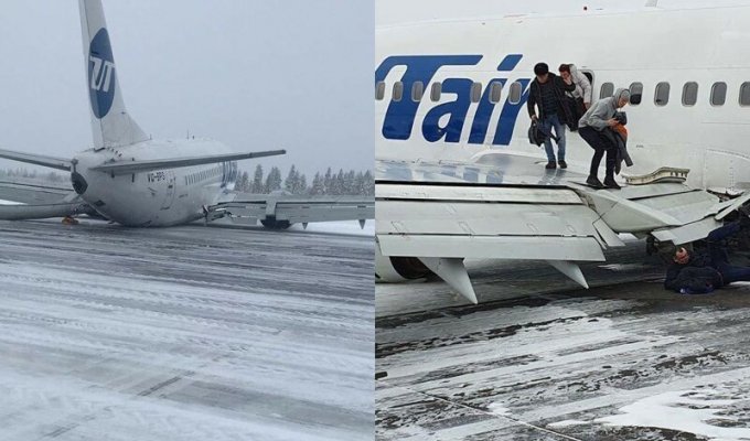 Пассажир Boeing 737 снял видео жесткой посадки самолета в Усинске (4 фото + 2 видео)