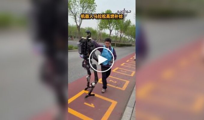 A robot race was held in Beijing