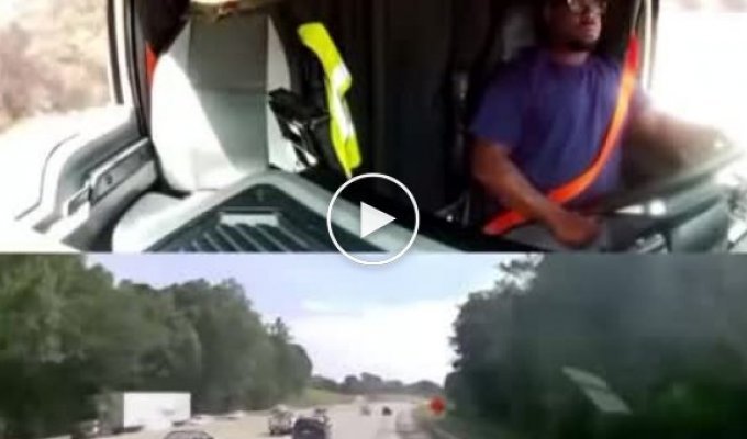 Surprise on the road for a trucker