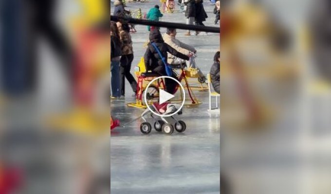 Робопес катает ребенка