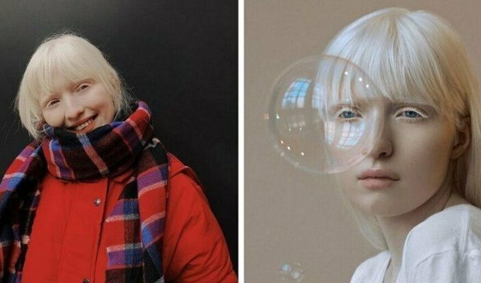 Настя Жидкова: модель-альбинос с нестандартной внешностью (14 фото)