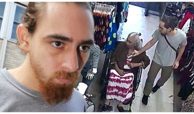 Американец обокрал в магазине 93-летнюю старушку (2 фото + 2 видео)