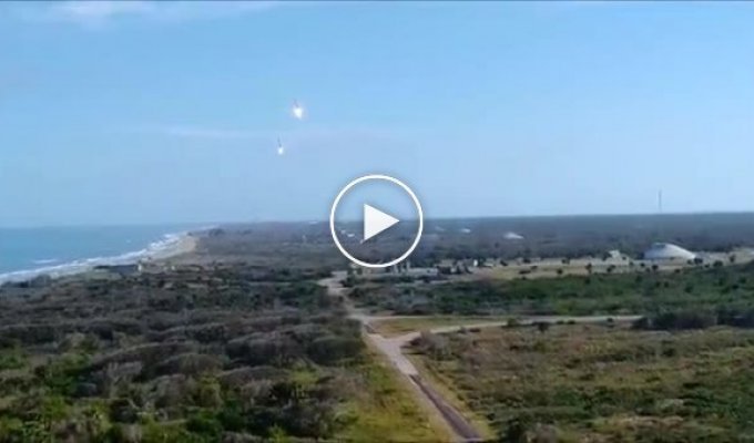 Синхронная посадка ракет Falcon Heavy