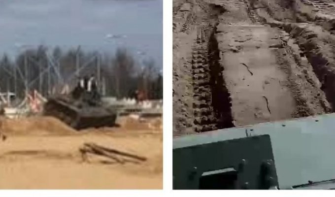 Мужчина и двое детей оказались под колесами танка в Петербурге: видео (1 фото + 1 видео)