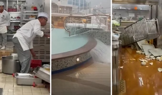 16 cruise ship passengers injured due to storm off New Zealand coast (7 photos + 1 video)