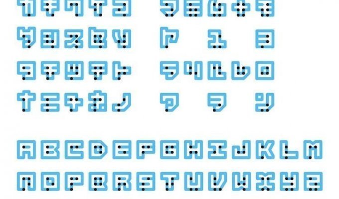 Японец придумал метод, для написания надписей с помощью шрифта Брайля (7 фото)