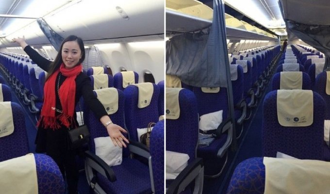 Девушка прождала 10-часовую задержку рейса и в итоге полетела на пустом самолете (3 фото)