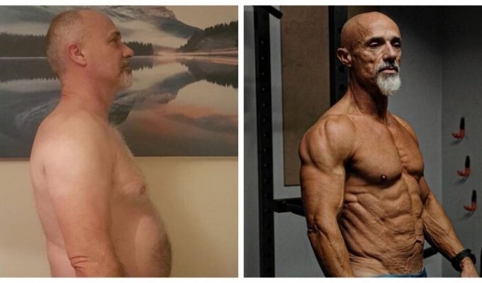 60-year-old man turned into a jock in just a year (8 photos)