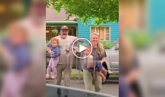 Parents came to pick up their children from their grandparents
